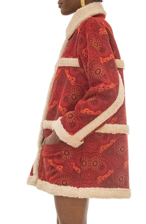 Kahindo Maputo Coat Red & Cream In Red