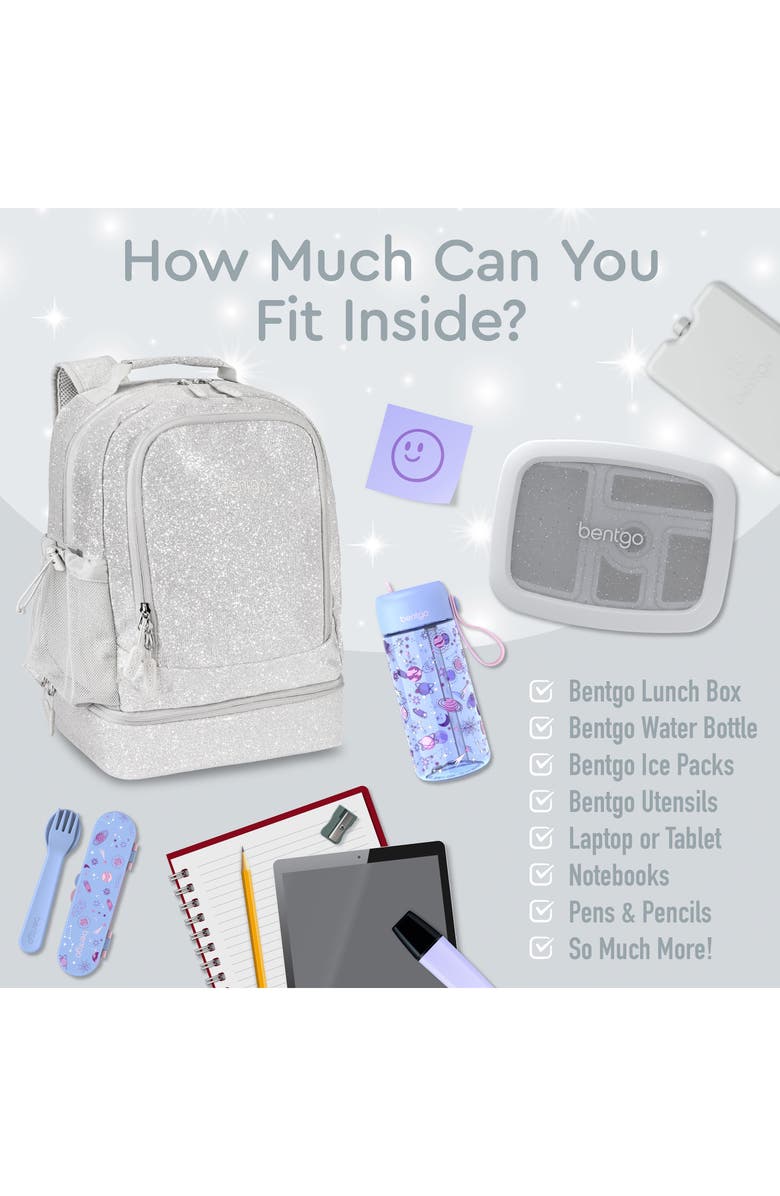 BENTGO Kids' Backpack with Insulated Lunch Pocket, Alternate, color, Grey