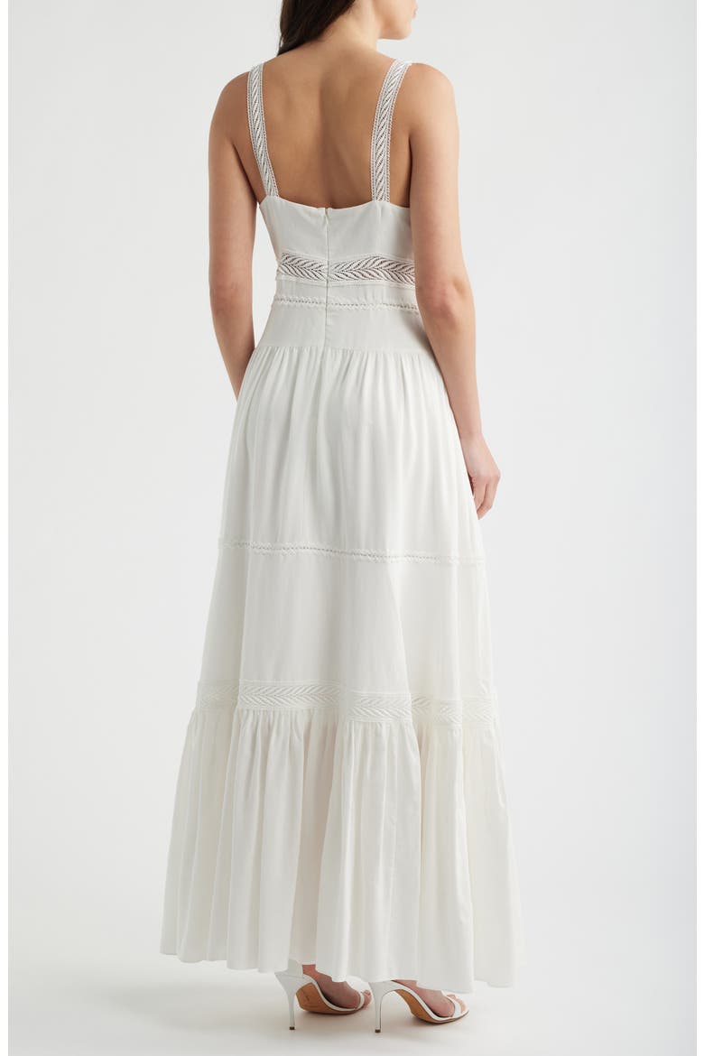 Alessia Lace Inset Detail Maxi Dress, Alternate, color, WHITE