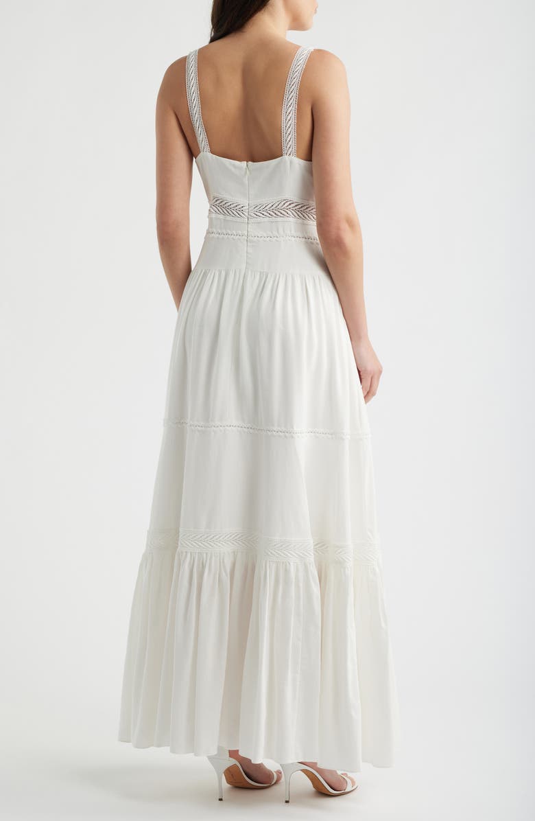 KOBI HALPERIN Alessia Lace Inset Detail Maxi Dress, Alternate, color, White