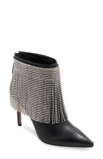 Bcbgmaxazria Bcbg Tandi Fringe Pointed Toe Bootie In Black