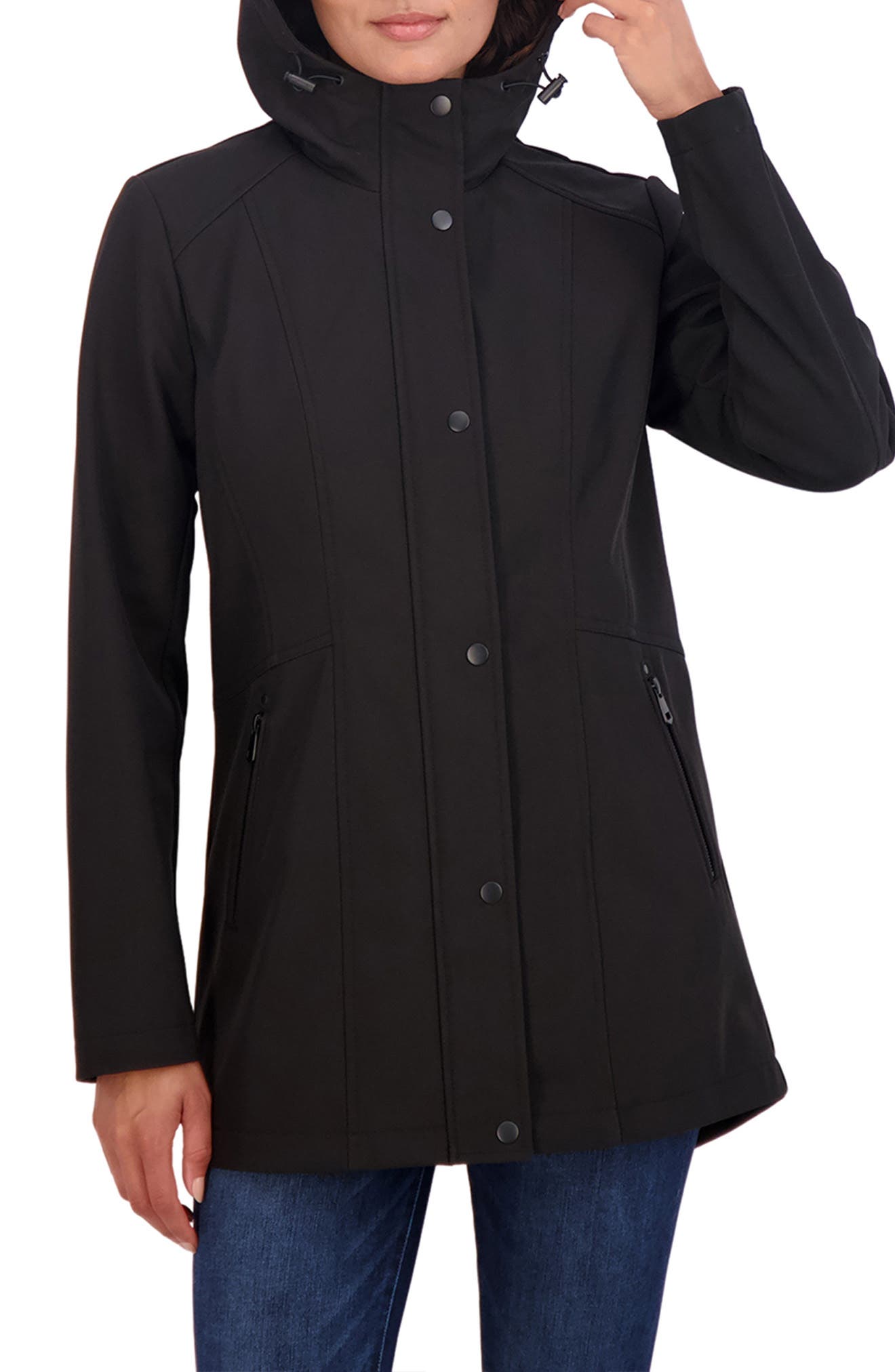 Sebby Water Resistant Softshell Hooded Jacket (Women) | Nordstromrack