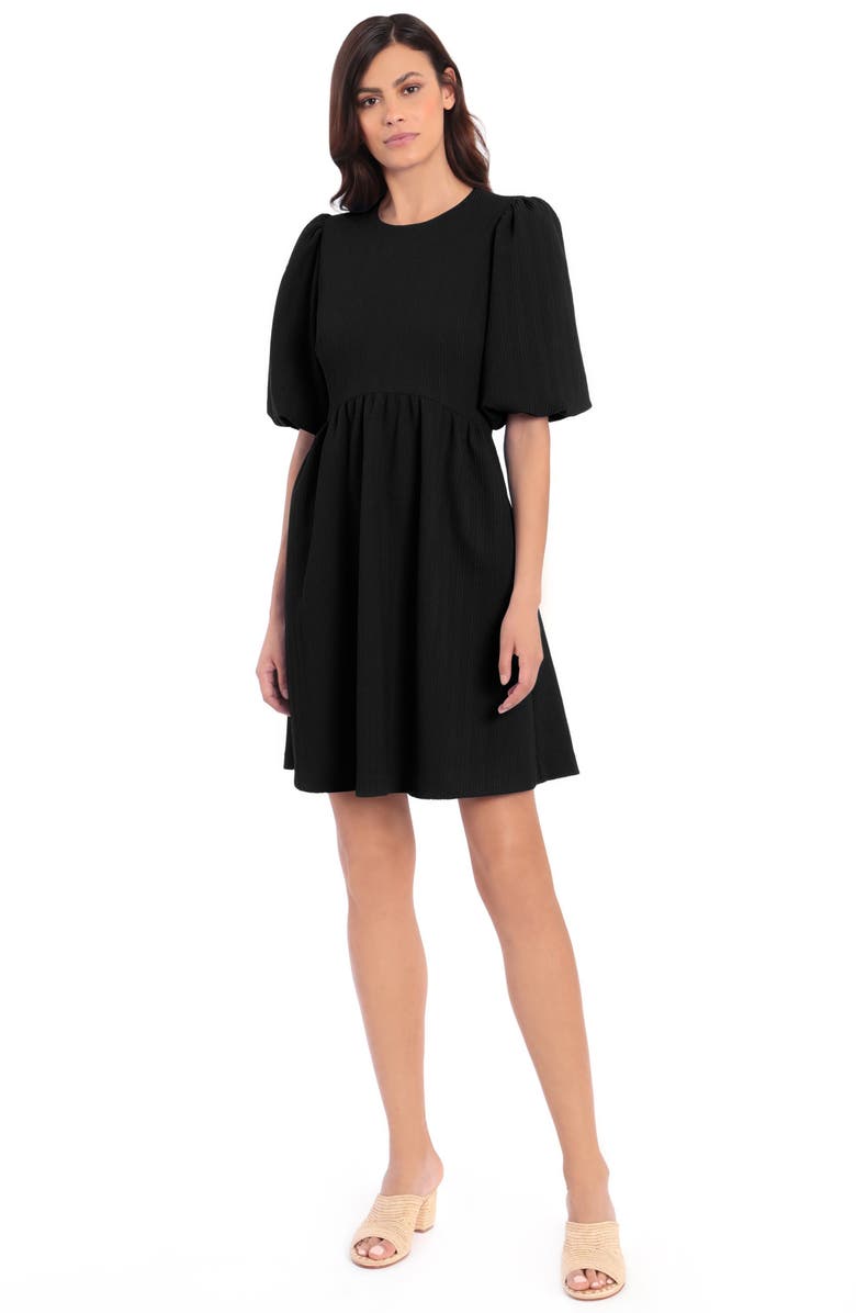 Maggy London Puff Sleeve Knit Fit and Flare Dress, Alternate, color, 