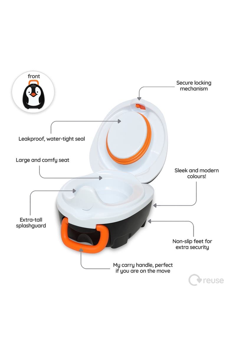 My Carry Potty at Home and Travel Training Potty Seat, Alternate, color, Penguin