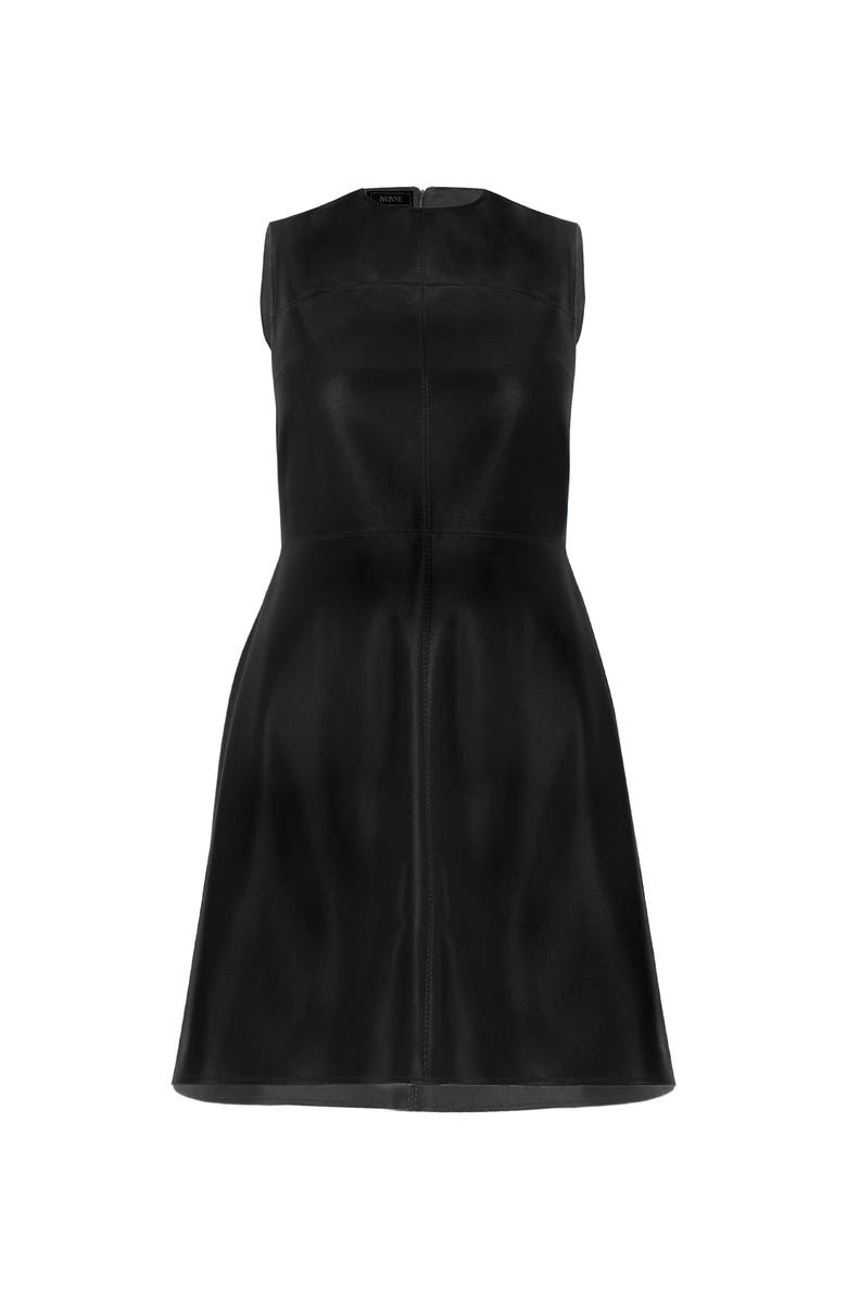 IVONNE Sleeveless High Shine A-Line Dress, Alternate, color, Black