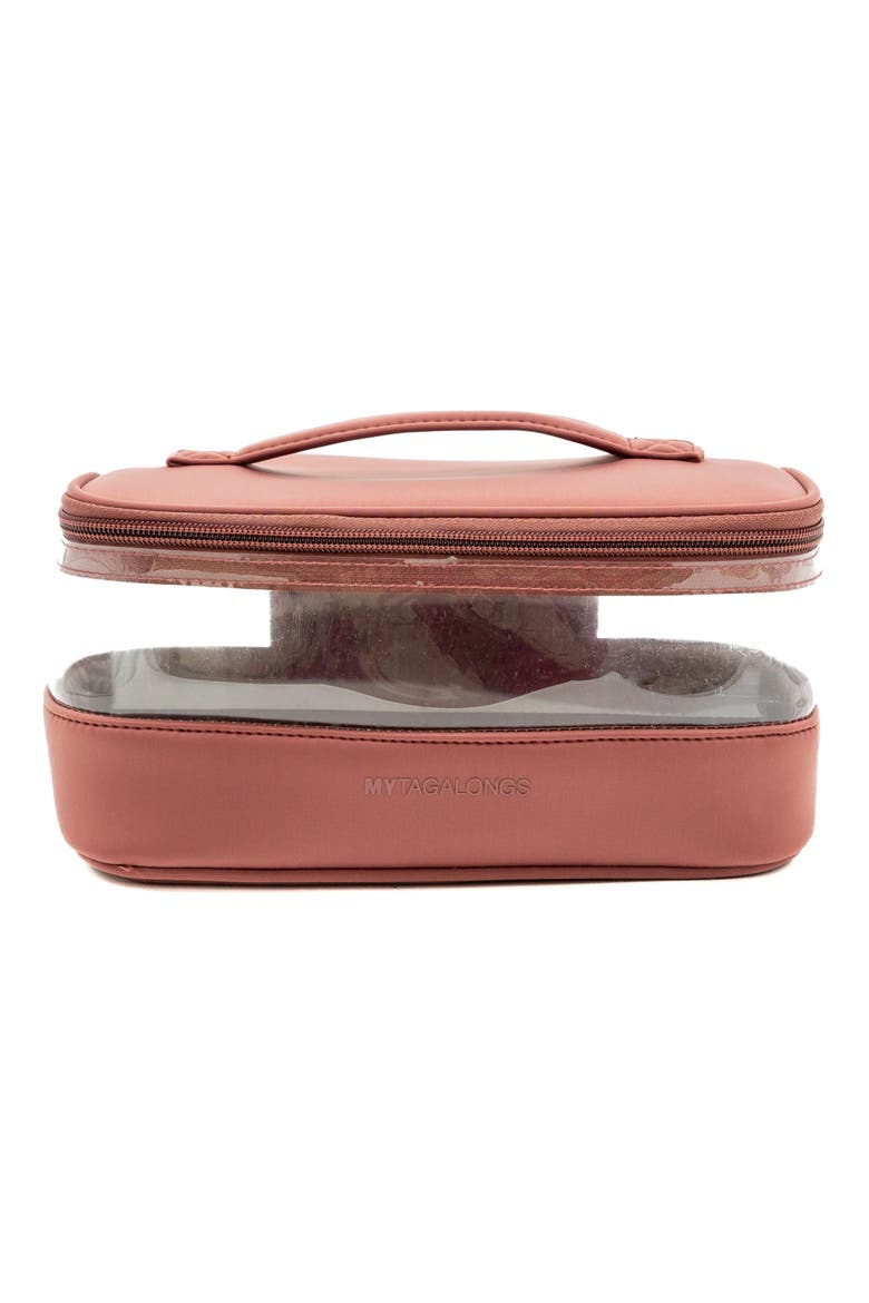 Medium Clear Train Zip Case, Main, color, DESERT ROSE