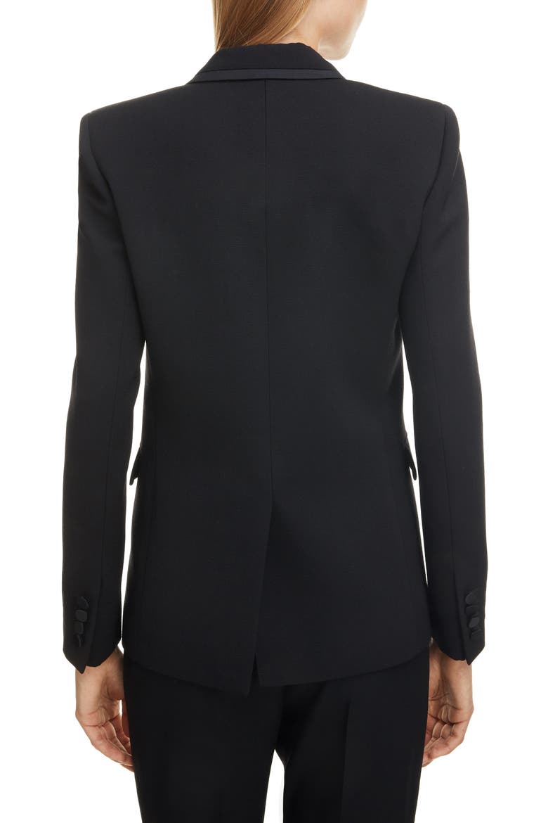 Piped Double Breasted Jacket, Alternate, color, NOIR