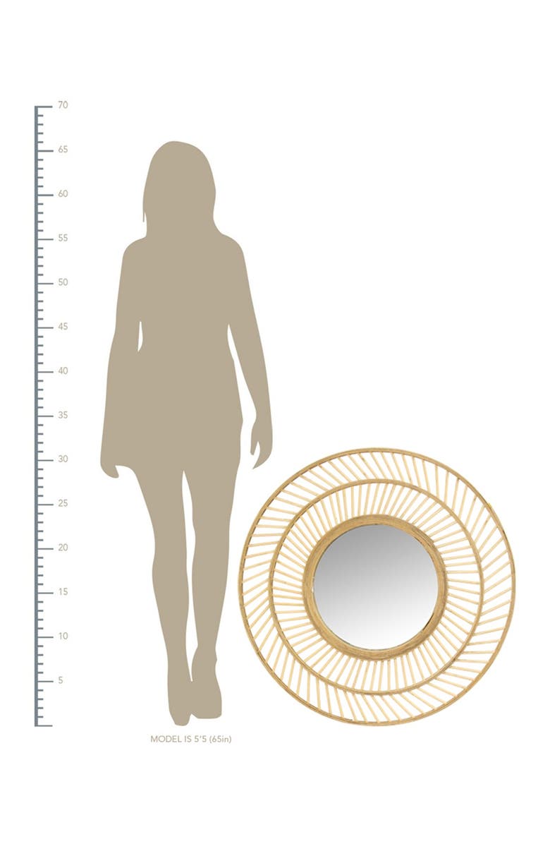 STRATTON HOME DECOR 31.50" Kristen Rattan Wall Mirror, Alternate, color, 