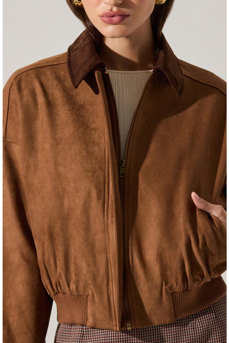 Sorine Faux Suede Jacket, Alternate, color, CAMEL