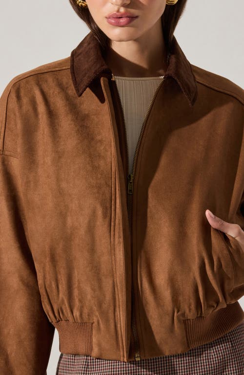 Astr The Label Sorine Faux Suede Jacket In Brown