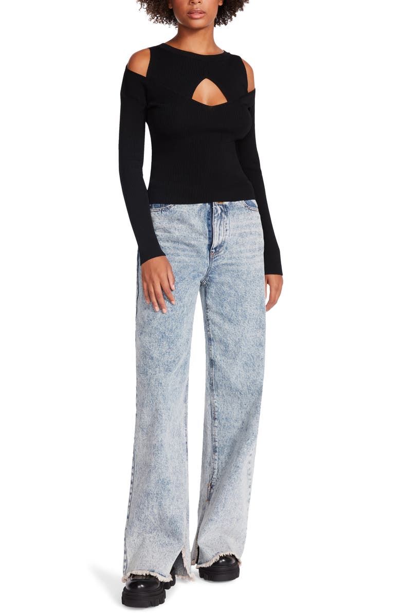 Steve Madden Skylar Cold Shoulder Sweater, Alternate, color, 