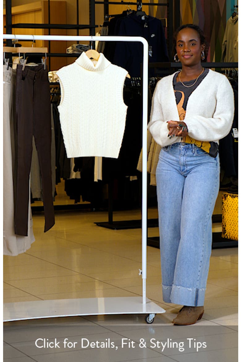 Cable Stitch Sleeveless Turtleneck Sweater video