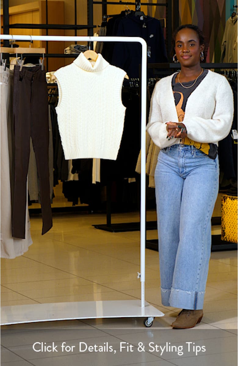 Cable Stitch Sleeveless Turtleneck Sweater, sales video thumbnail