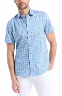 Robert Graham Geometric Print Short Sleeve Button-Up Shirt