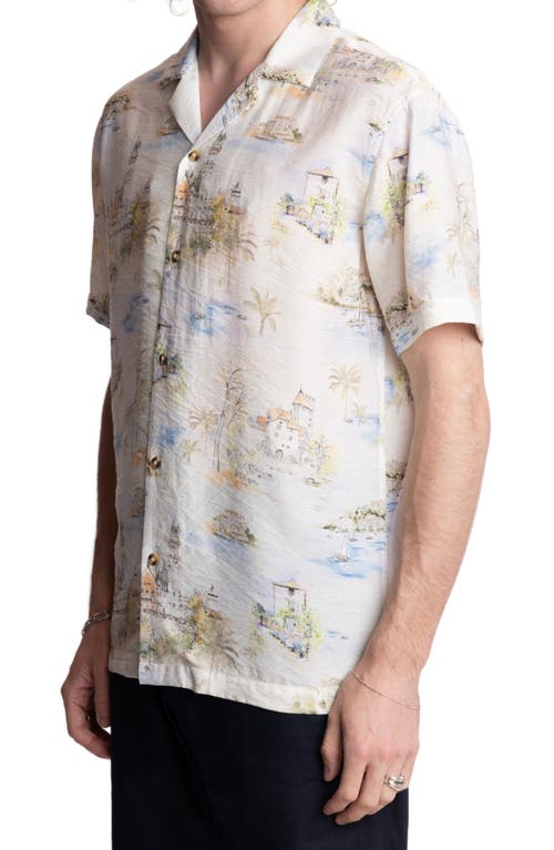 Paisley & Gray Cotton Camp Shirt In White