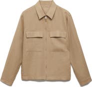 MANGO Linen Jacket with Pockets
