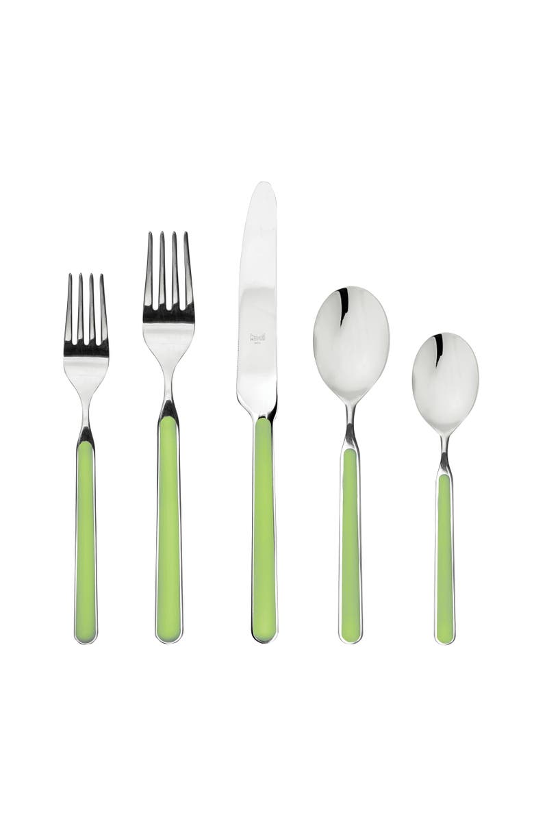 Mepra Fantasia Flatware Set - 5 Pieces, Main, color, Acid Green