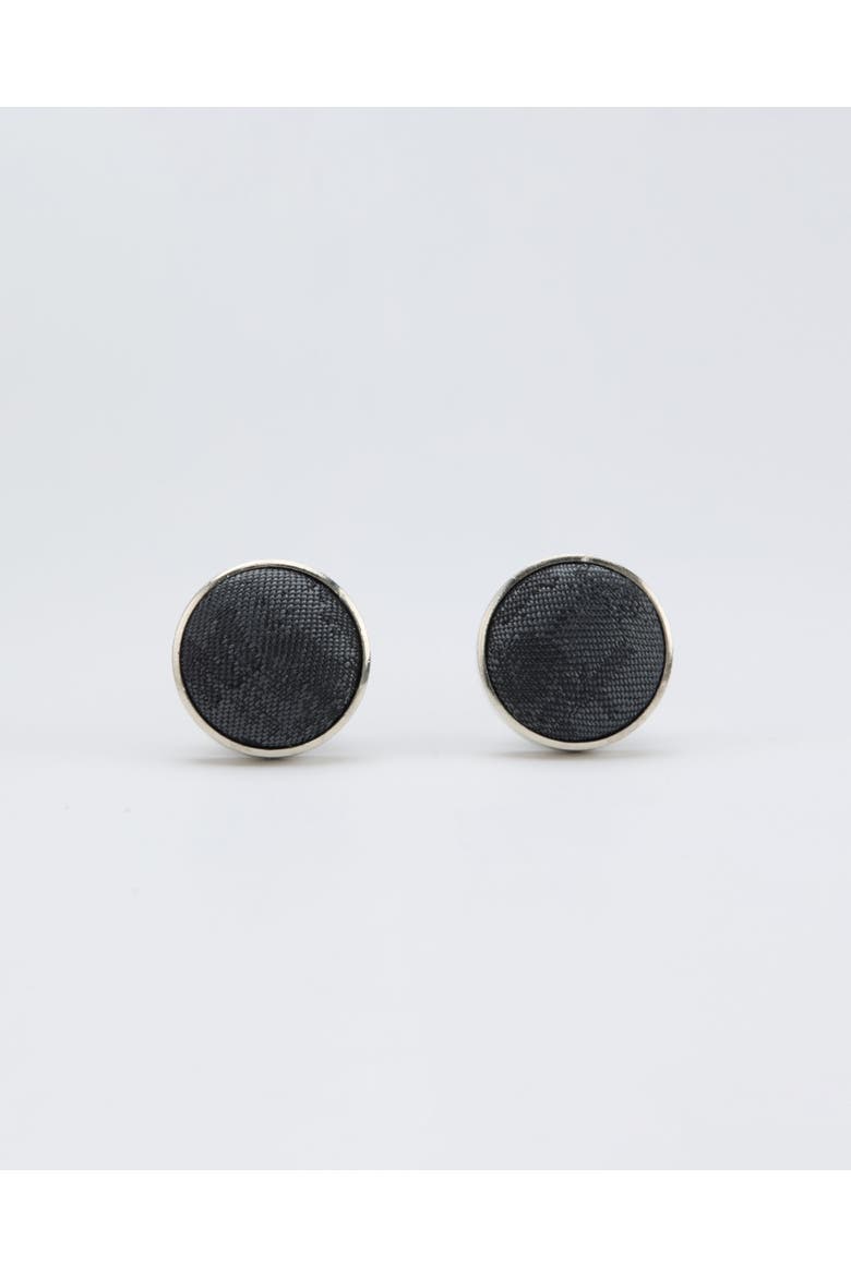 Marble Cloud Silk Cufflinks, Main, color, Charcoal