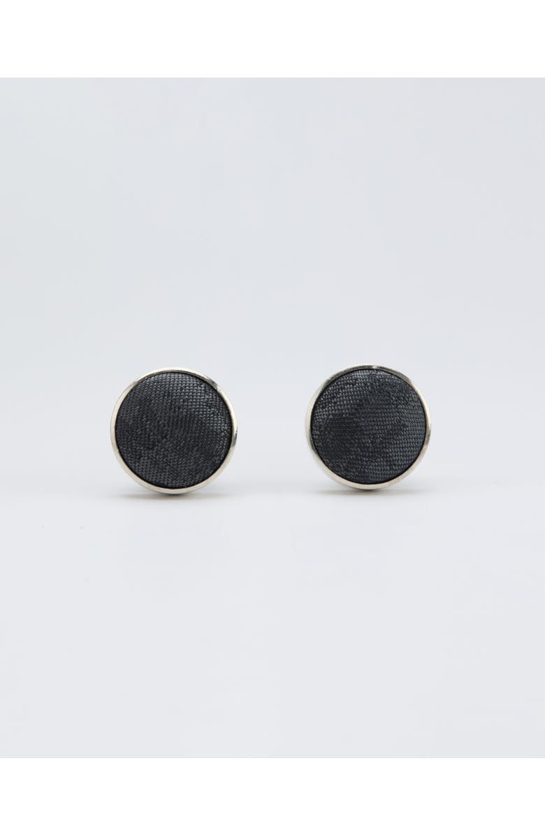 Knottery & Co Marble Cloud Silk Cufflinks, Main, color, Charcoal
