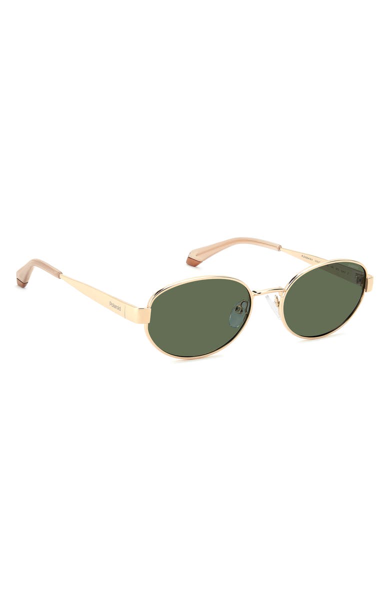 Polaroid 55mm Polarized Oval Sunglasses, Alternate, color, Rose Gold/ Green Pz