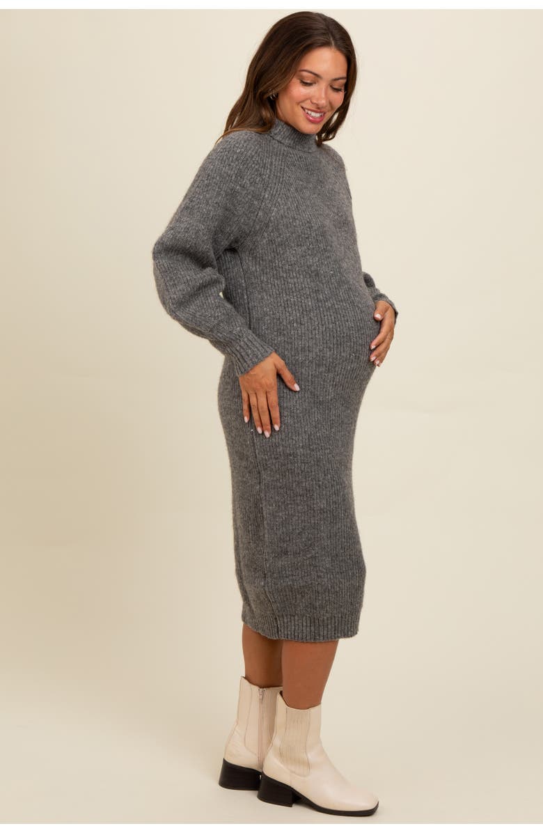 PinkBlush Mock Neck Bubble Sleeve Midi Sweater Dress, Alternate, color,