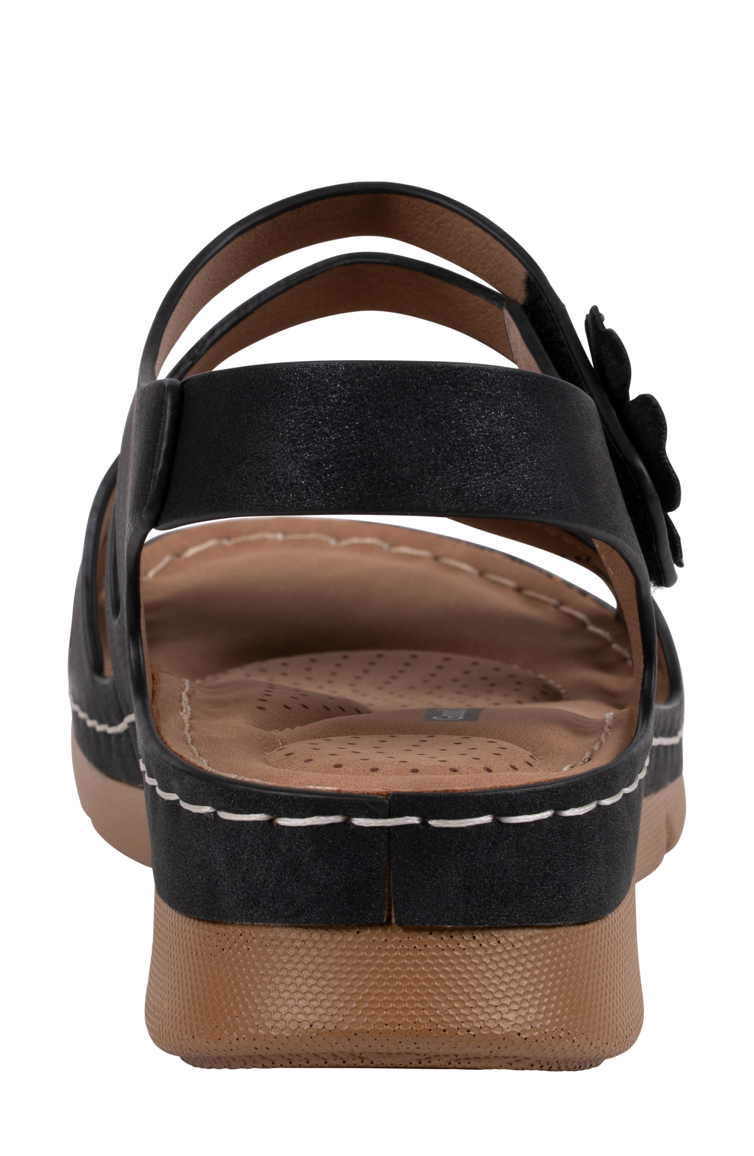 GOOD CHOICE NEW YORK Cadance Flower Sandal, Alternate, color, Black