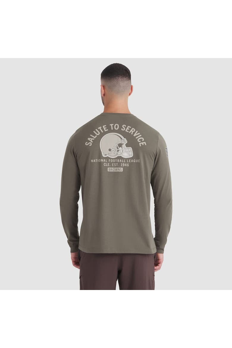 Men's Nike Olive Cleveland Browns 2025 Salute to Service Sideline Long Sleeve T-Shirt, Alternate, color, Olive