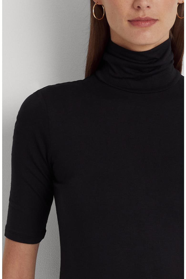 Jersey Turtleneck Top, Alternate, color, POLO BLACK