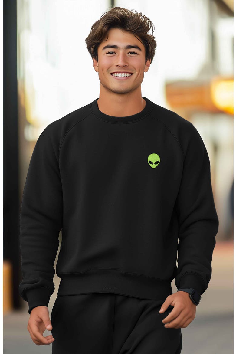 Alien Fleece Sweatshirt, Alternate, color, Black