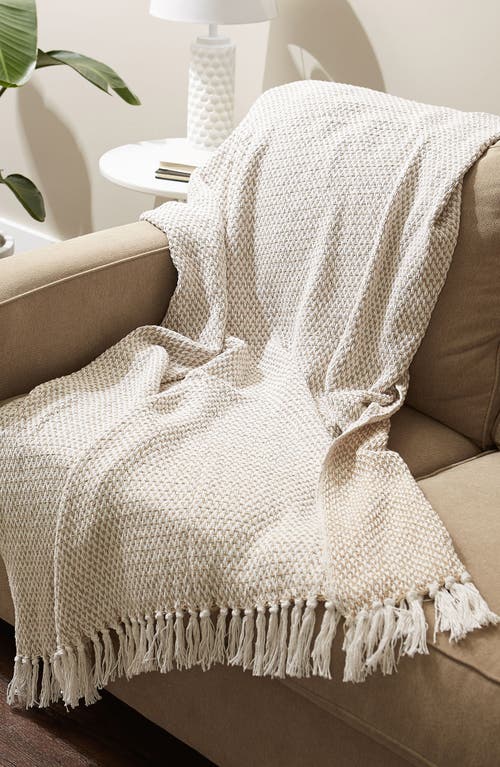 Design Imports Tassel Woven Cotton Throw Blanket In Brown