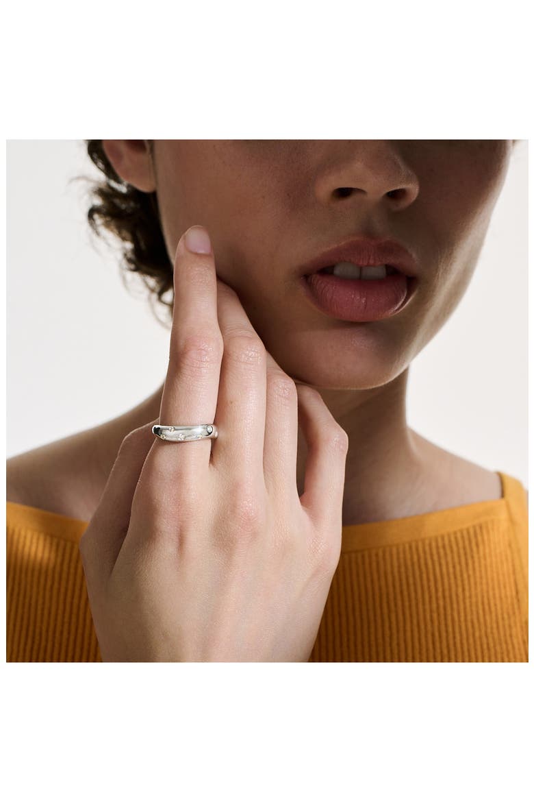 Surf Diamond Band Ring, Alternate, color, SILVER