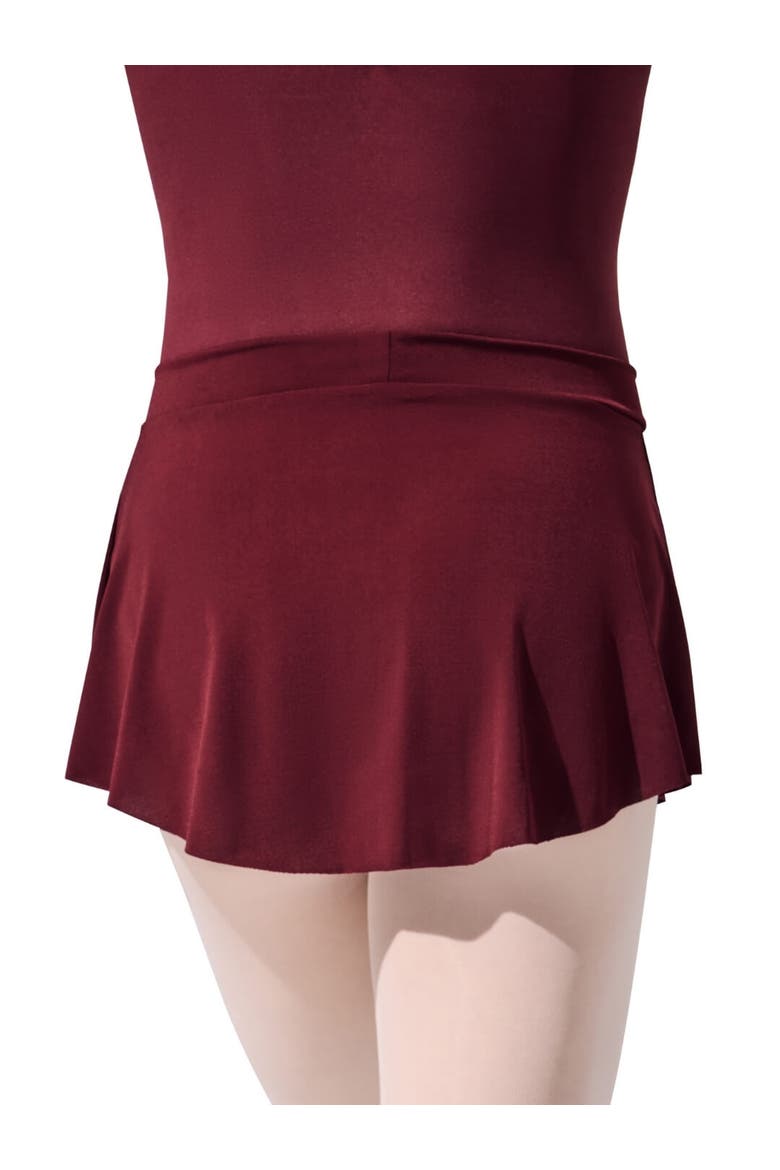 Curved Pull-On Skirt, Alternate, color, burgundy