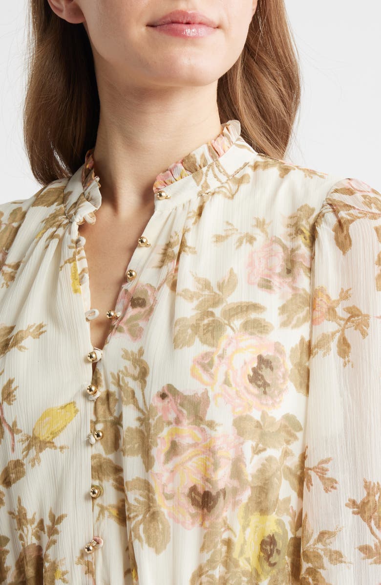 CeCe Floral Long Sleeve Tiered Maxi Dress, Alternate, color, Twill