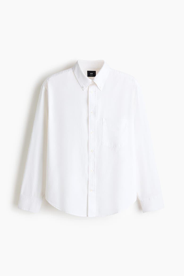 Relaxed Fit Oxford Shirt, Alternate, color, White