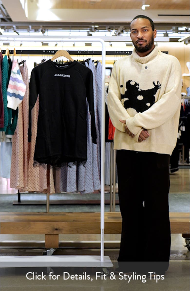 Kids' Lee Lace Trim Long Sleeve Sweatshirt Dress, sales video thumbnail