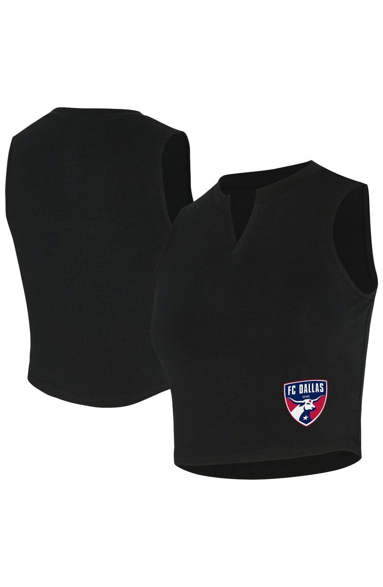 CONCEPTS SPORT Women's Concepts Sport  Black FC Dallas Market Cropped Tri-Blend Tank Top, Main, color, Black