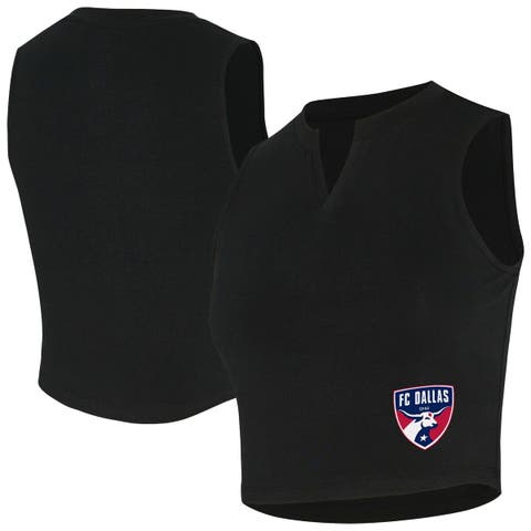 Women's Concepts Sport  Black FC Dallas Market Cropped Tri-Blend Tank Top