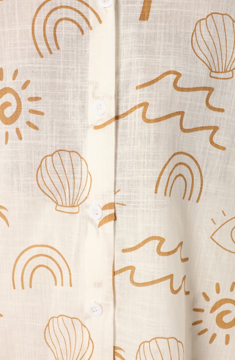 Petal & Pup Tally Cotton Button-Up Shirt & Shorts Set, Alternate, color, 