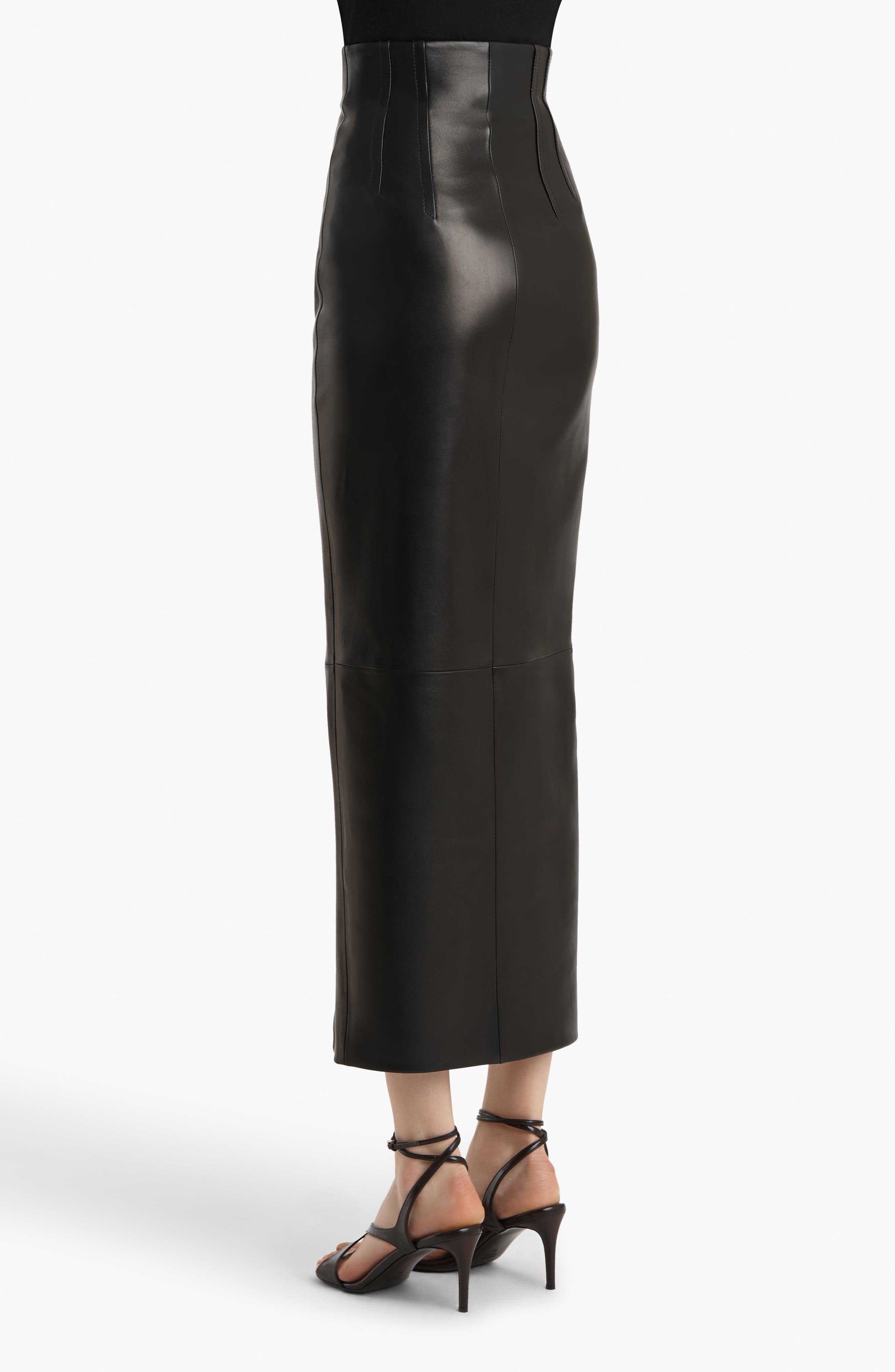 Gres Plonge Leather Pencil Skirt - image 2