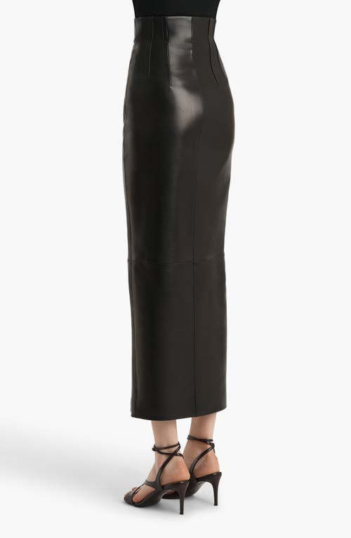 Khaite Gres Zip-detailed Plongé Leather Maxi Skirt In Black