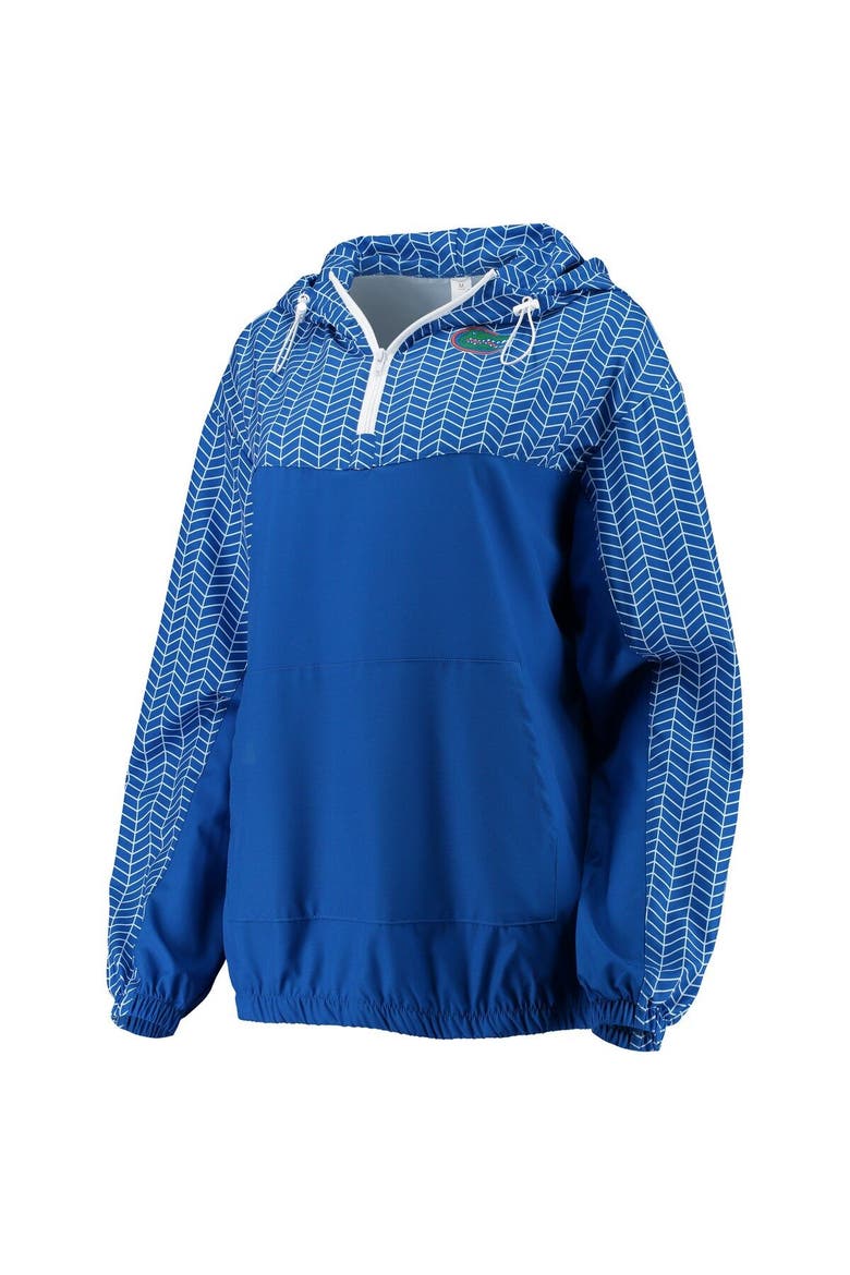 Women's ZooZatz Royal Florida Gators Chevron Swishy Quarter-Zip Hoodie Jacket, Alternate, color, Royal