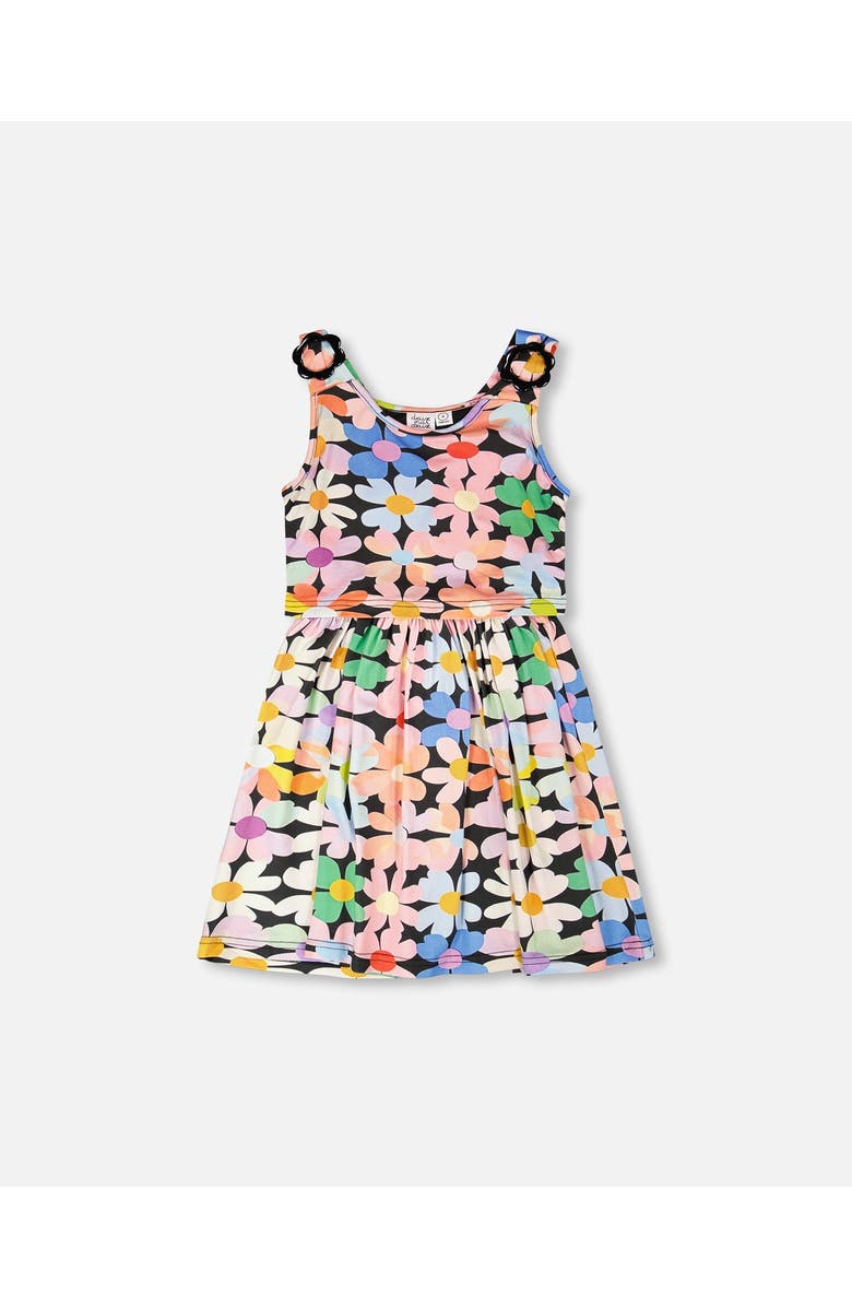 Deux par Deux Sleeveless Flowers Dress, Main, color, Black Floral Print