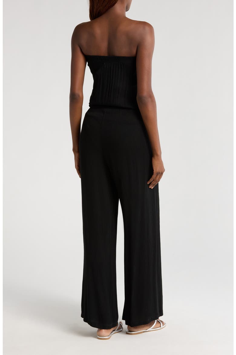Strapless Cover-Up Jumpsuit, Alternate, color, BLACK