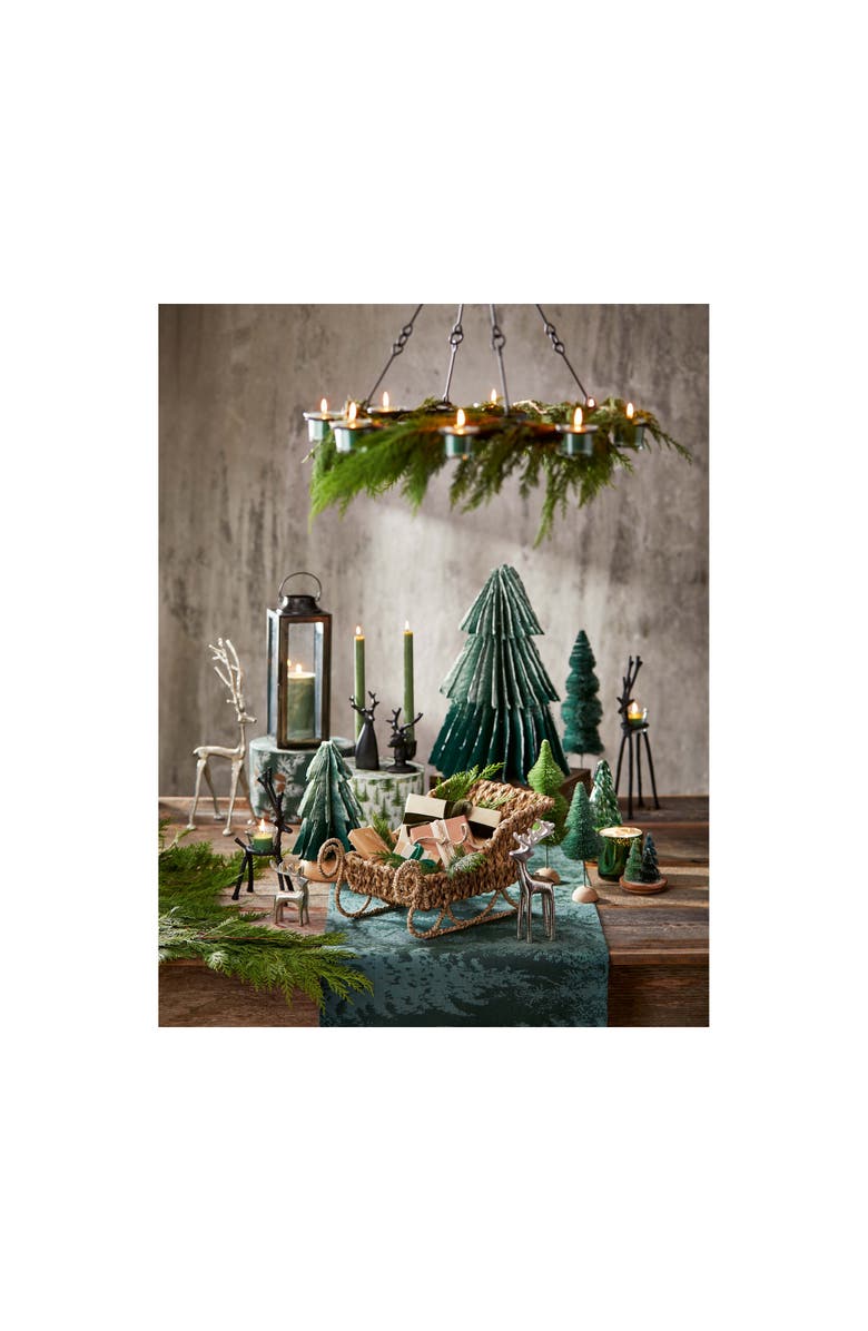 tag Large Black Aluminum Reindeer Candle Holder Christmas Decor, Alternate, color, Black