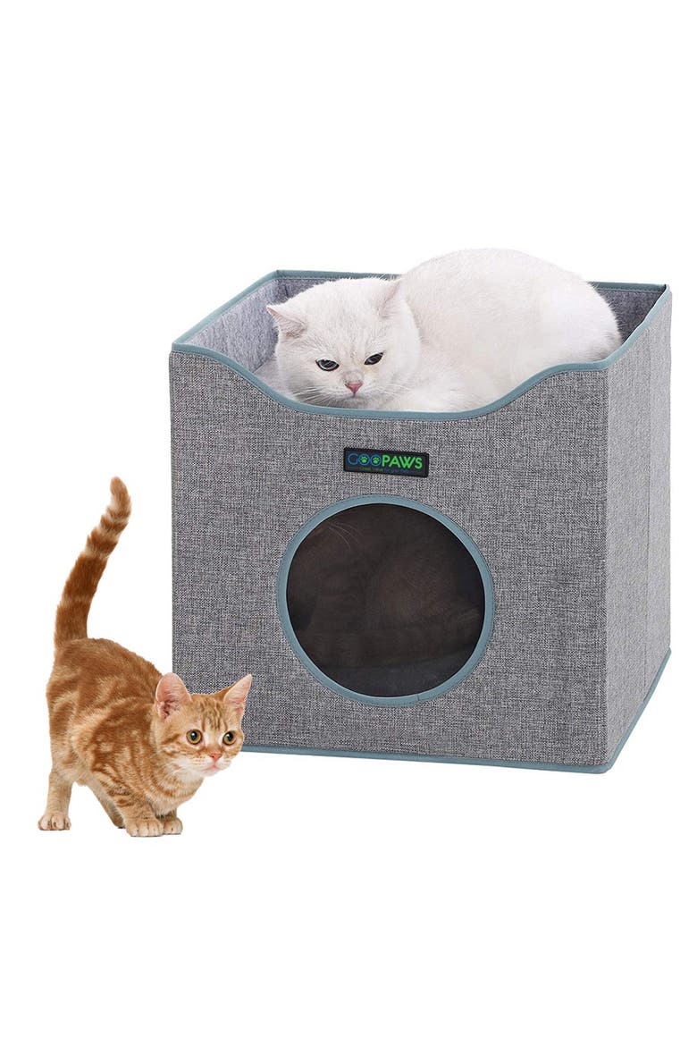 Foldable Cat Condo House, Alternate, color, Gray