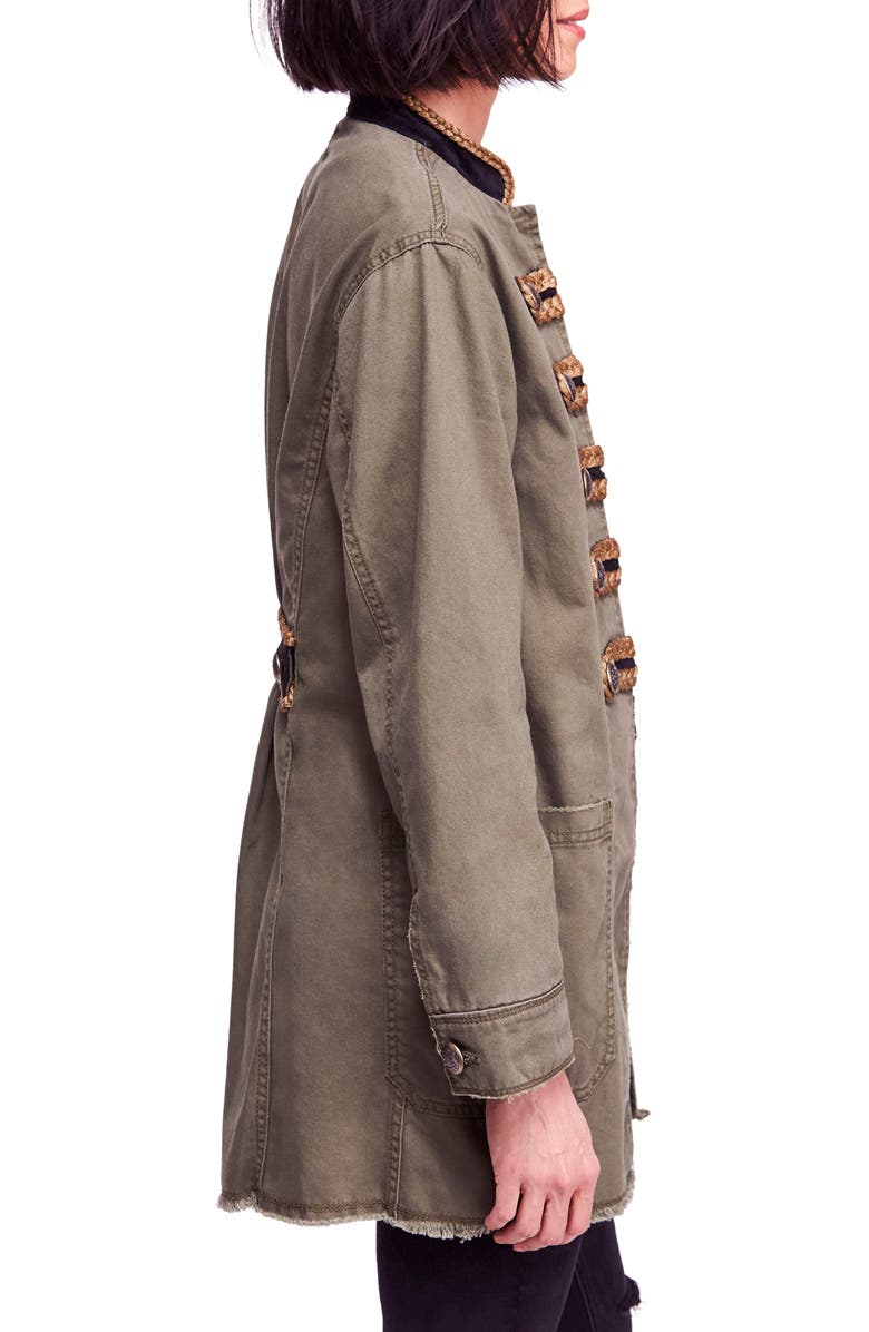 Free People Passenger Cotton Jacket, Alternate, color, Moss