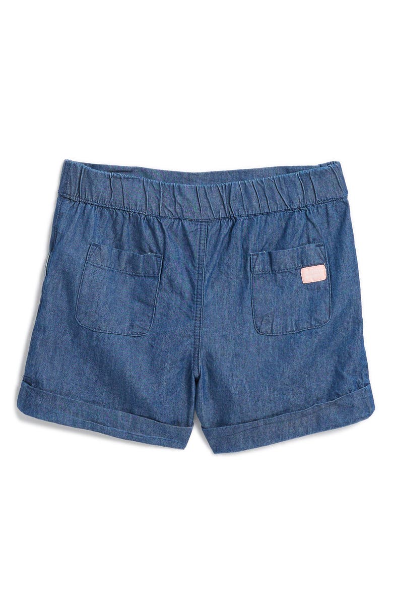 Scotch & Soda Kids' Embroidered Button-Up Top & Denim Shorts, Alternate, color, 