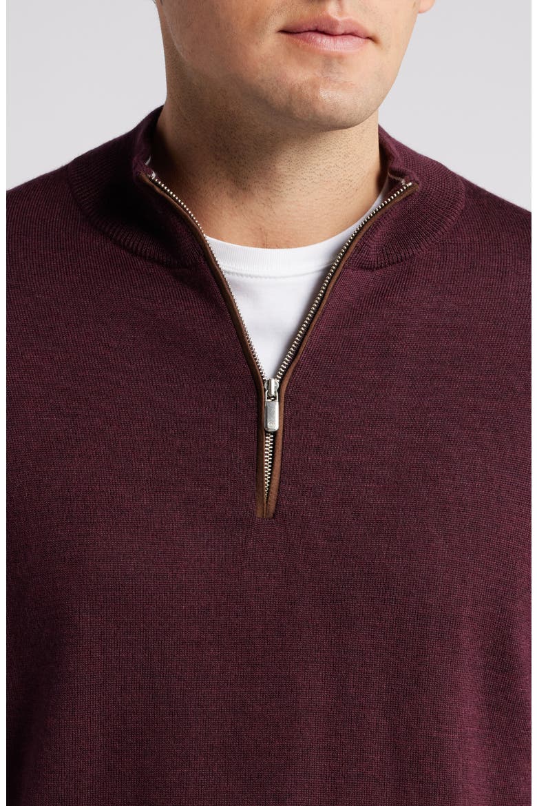 Autumn Crest Wool Blend Quarter Zip Sweater, Alternate, color, WINTERBERRY