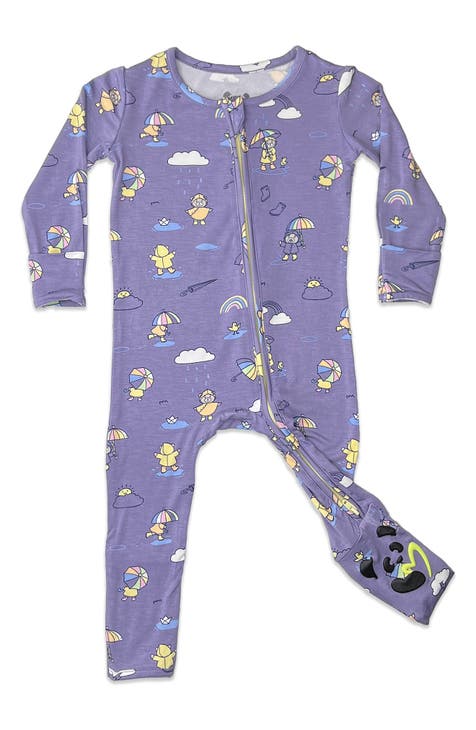 Lil Legs Heather Stripe Footie Lilac