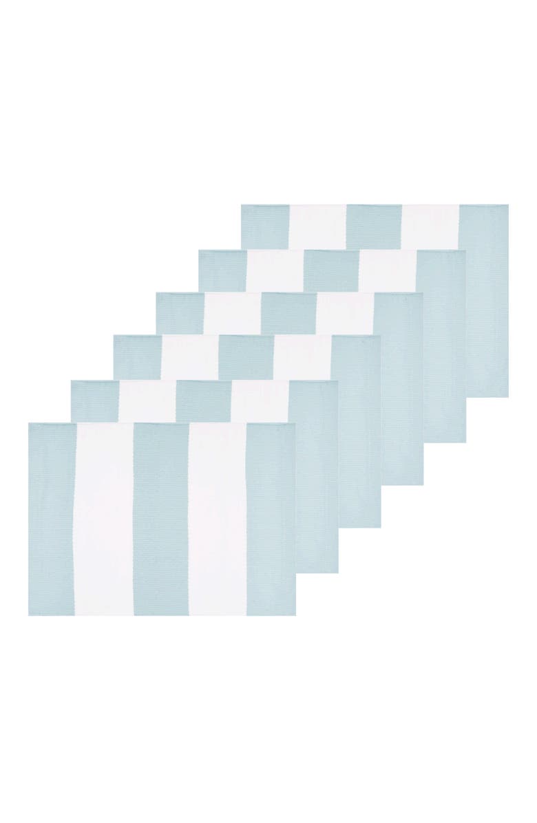 C&F Home Cabana Sky Blue Stripes Placemats Set of 6, 14" x 20", Main, color, Blue